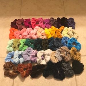 47 Velvet Hair Scrunchies!